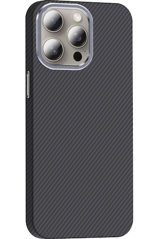 Apple Uyumlu iPhone 15 Pro Max Kılıf M-safe Şarj Özellikli Karbon Fiber Görünümlü Zore Gros Kapak Siyah