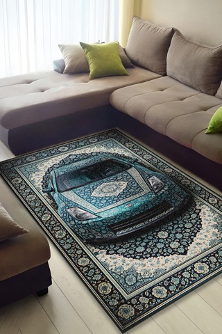 Nissan 350z Araba Desenli Halı Dijital Baskı Yıkanabilir Kaymaz Taban Leke Tutmaz