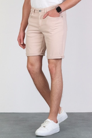 HLT Jeans Erkek Rose Pink Slim Kesim Comfort Likralı Esnek Jeans Şort Thomas-Rose Pink 001