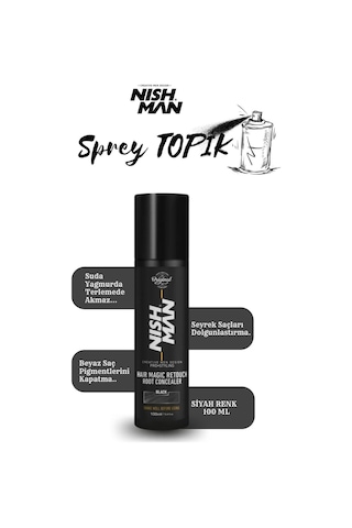 Root Touch Up Sprey / Saç Dolgunlaştırıcı Ve Seyrek Kapatıcı / Suda Yağmurda Akmaz/ Siyah 100 Ml