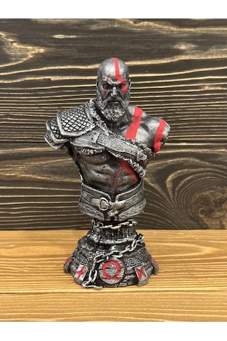 Kratos 20cm Gümüş Eskitme Kırmızı Detay God Of War 4 Playstation-