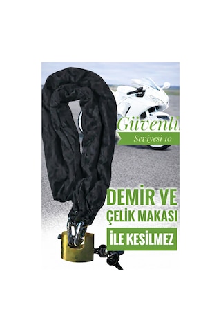 Grade80 G80 14 Mm Çelik Kesilmez Motosiklet Zincir Kilit Yale Kayar Milli Kilit 3 Metre Güvenli Motor Kilidi