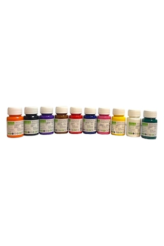 Kumaş Boyası 10 Renk 25 Ml. Çok Renkli