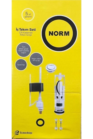 Norm Çift Basmalı Çift Kademeli Alttan Girişli Rezervuar Klozet İç Takım Seti 3/6 L 330B1011 Beyaz