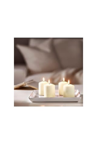 Ikea Hemsjö 4'li Blok Mum Seti 5,7 X 8 Cm Beyaz