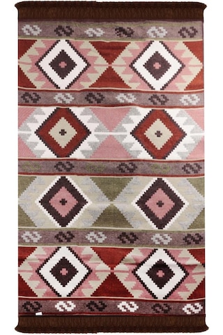 Bigghome Çift Taraflı Kilim, Makinede Yıkanabilir, Modern Desenli, 120 180 Cm, Sa1583b