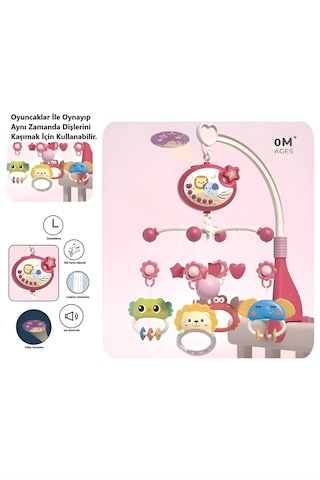 Bebek Dönencesi Müzikli ve Işıklı Çıngıraklı Projektör Pembe