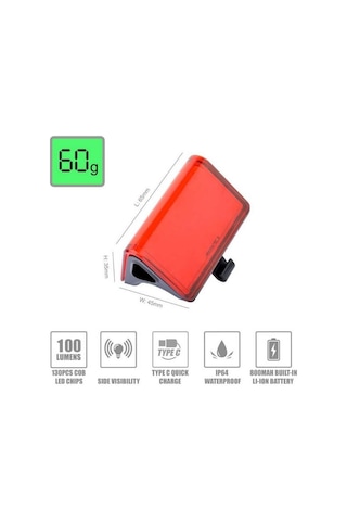 Eastpower Braviga LW-R200 100 Lümen Arka Lamba USB Şarjlı Siyah
