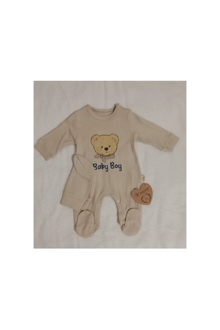 Cayzen Erkek Bebek Şapkalı Tulum 2li Set 1097 Sütlü Kahve Sütlü Kahve