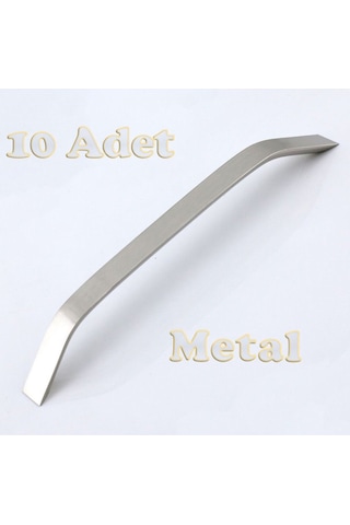Şahin Alüminyum Metal Lüks Modern Mobilya Çekmece Mutfak Dolabı Kulpu İnox 128mm 10 Adet Inox