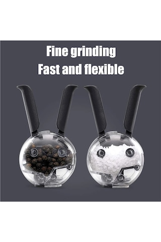 Jialan Tuz Ve Karabiber Değirmeni Mini Manuel Baharat Öğütücü Siyah - Şeffaf