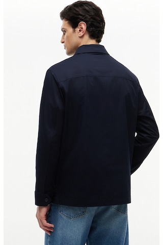 Tommy Hilfiger Cotton Blend Shırt Jacket Erkek Mavi Mont - Mw0mw43471