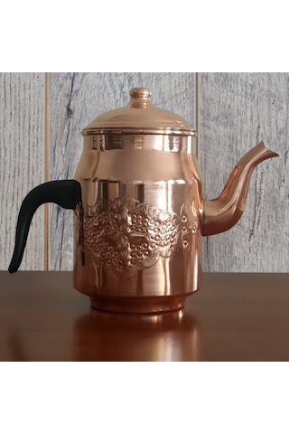 Binbir Trend Işlemeli Battal Boy Bakır Kahveci Demliği 2.3 L Bakır