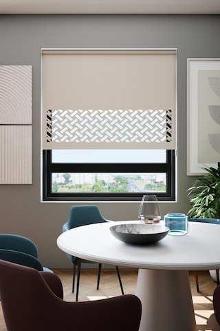 Lazer Kesim Mat Stor Perde, Lazer Kesimli Klasik Serisi, C-7003 Açık Kahverengi Ekru