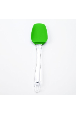 Promosyonca Silikon Spatula, Mutfak Pişirme Aracı, Şeffaf Tutma Yeri Yeşil Çok Renkli