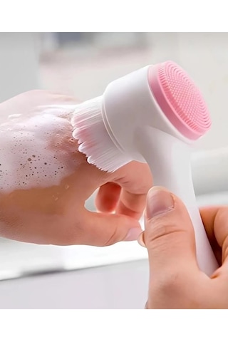 Keops Çift Taraflı Silikon Cilt Temizleme Fırçası Plastik