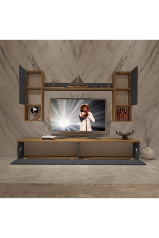 Decoraktiv Eko 5da Mdf Std Tv Ünitesi Tv Sehpası Pera - Antrasit
