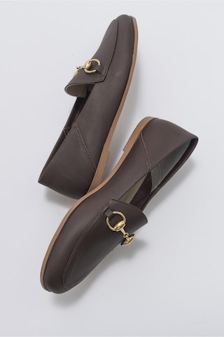 Luvishoes F03 Kahve Cilt Hakiki Deri Babet Kahverengi