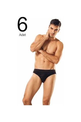 Namaldı 6'lı Paket Spor Erkek Slip Yeni Sezon Siyah