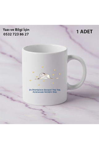 Küçük Prens Baskılı Kupa Bardak Beyaz