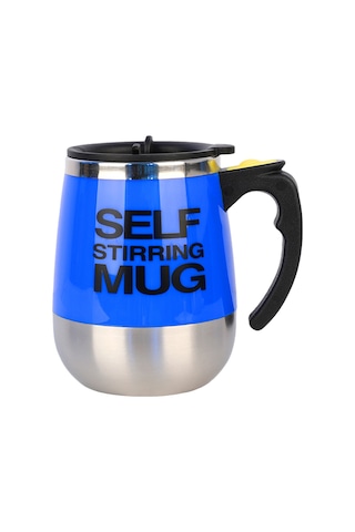 Xindoker 400ml Otomatik Çay Kahve Karıştırıcı Bardak, Elektrikli, Kapaklı, Isıya Dayanıklı, Çift Katlı, Çeşitli İçecekler İçin Mavi