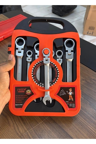 Melzohome Mafsallı Cırcırlı Anahtar Seti 7 Parça Oynar Başlı Takı