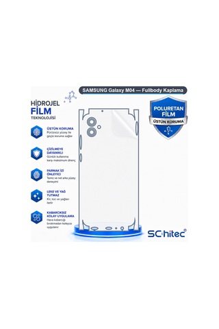 Samsung Galaxy M04 Uyumlu Fullbody Arka Kaplama Hidrojel Koruyucu Film 70004868