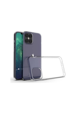 Apple Uyumlu iPhone 12 Pro Max Süper Silikon Kılıf-renksiz Renksiz Renksiz