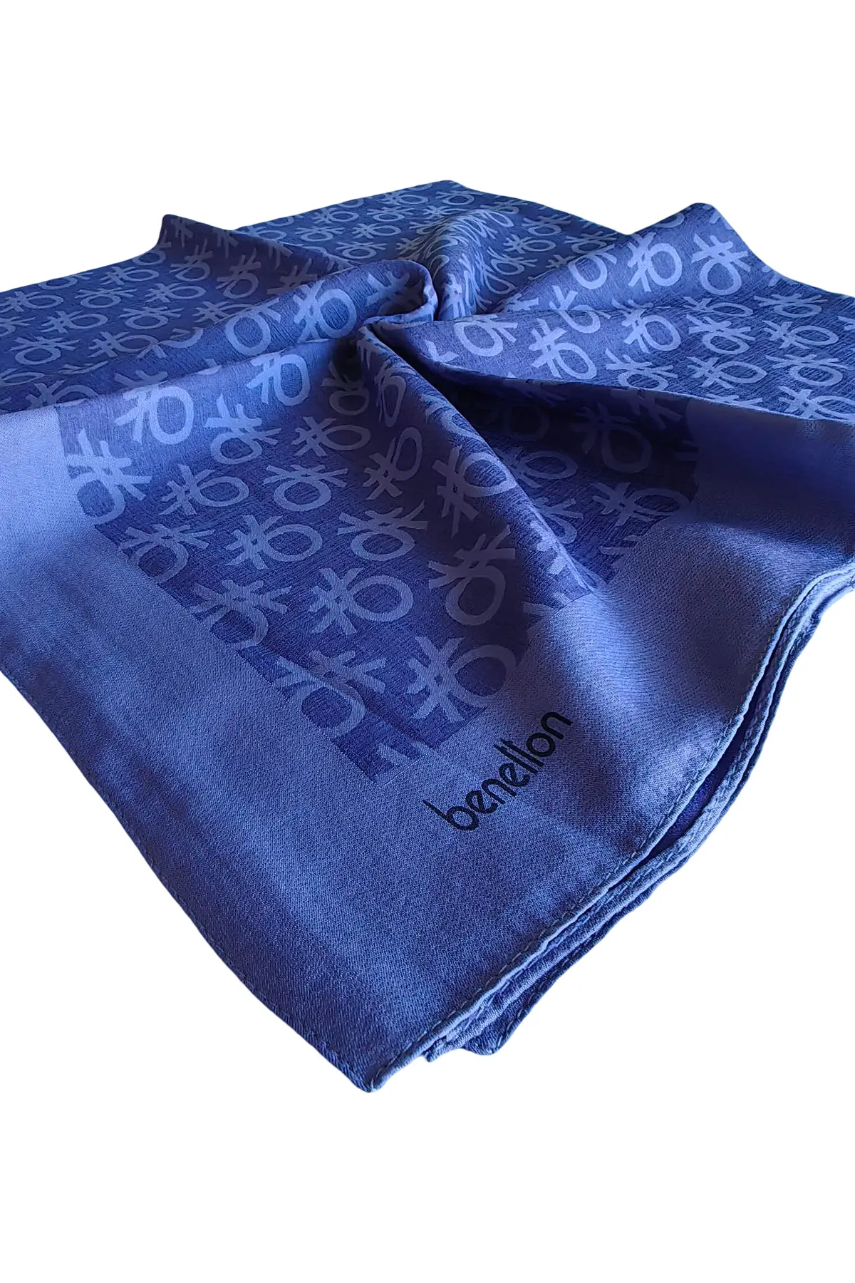 United Colors Of Benetton Benetton Elegante Monogram Eşarp 1024 İndigo