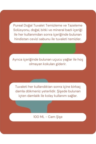 Pureal Doğal Tuvalet Temizleme Solüsyonu 100 Ml Tekli