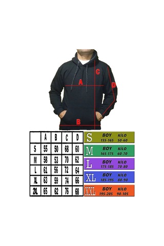 Lacivert Kapşonlu Kanguru Sweatshirt Lacivert