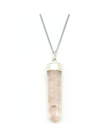 Alibaba Doğaltaş Sitrin Doğal Taş Orgonit Kolye Siyah - Beyaz