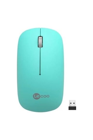 Lenovo Lecoo Ws214 Kablosuz 1200dpı 3 Tuşlu Turkuaz Optik Sessiz Mouse