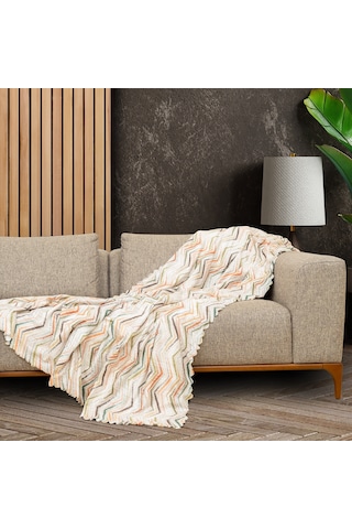 Latuda Concept SoftMicro Etnik ve Zikzak Desenli Boho Koltuk Örtüsü , Kanepe Örtüsü , Koltuk Şalı 130 x 180 CM