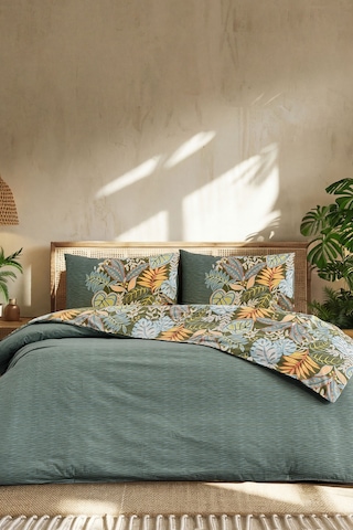 Doqu Home Jungle Muse Ranforce Solaris Nevresim Takımı Tek Kişilik Yeşil