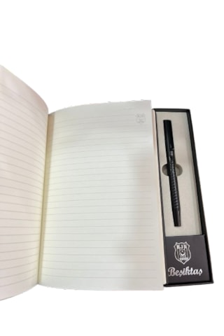Beşiktaş Premium Defter Ve Kalem Hediye Seti Özel Kutulu Taraftar Koleksiyonu Siyah
