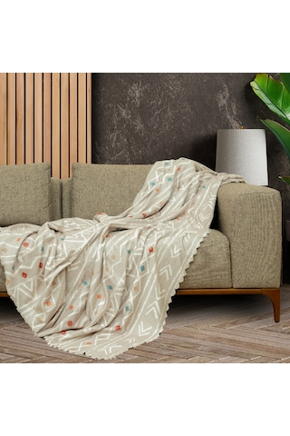SoftMicro Etnik ve Zikzak Desenli 180 x 220 CM Boho Koltuk Örtüsü