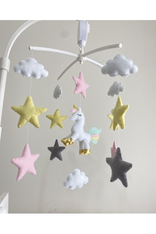 Ünicorn Figürlü Müzikli Bebek Odası Dönence