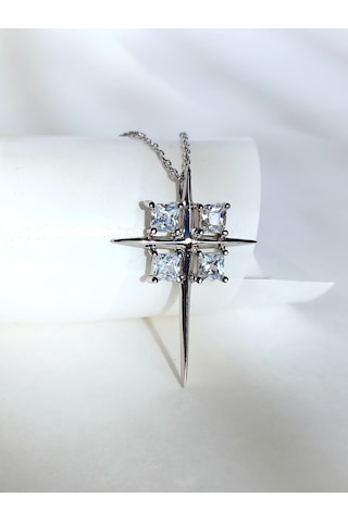 Sırrıus Kutup Yıldızı 18 Ayar Altın Kaplama Gümüş Kadın Kolye