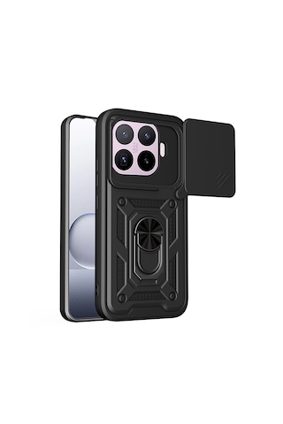 Xiaomi 17t Pro Kılıf 360 Dönebilen Magnetik Standlı Kamera Korumalı Sürgülü Vega Kapak Siyah