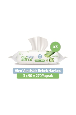 Baby Turco Softcare Aloea Vera Islak Havlu Mendil 90x3 270 Yaprak