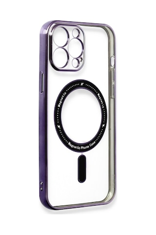 İphone 14 Pro Max Kılıf Magsafe Özellikli Gold Seri Lazer Silikon Kapak