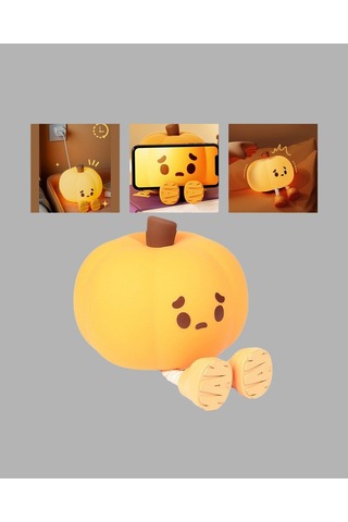 Northcity Şarjlı Pumpkin Led Masa Lambası - Zamanlayıcı, Dokunmatik Ve Dekoratif Gece Lambası Turuncu
