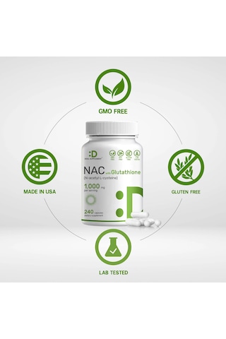 Deal Supplement N.a.c N-acetyl Cysteine With Reduced Glutathione 240 Capsules Aromasız