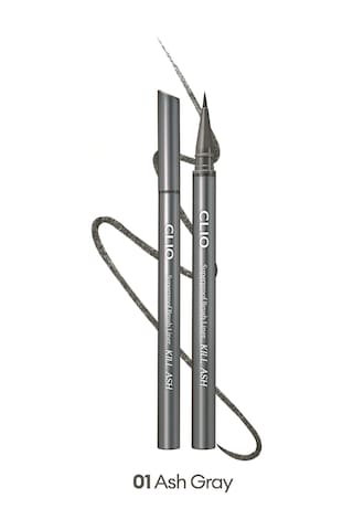 İnce, Mikrofiber Fırça Uçlu Kalem Eyeliner Clıo Superproof Brush Liner Kill Ash 001 Ash Gray 001