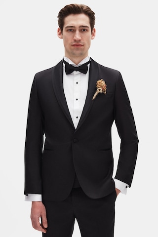 Twn Slim Fit Siyah Armürlü Smokin Takim Elbise 7ess5vt01526m 001