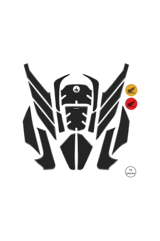 Honda Forza250 2025 İle Uyumlu Kaydırmaz 6d Karbon 19 Parça Tank Pad Seti Gc20 KARBON