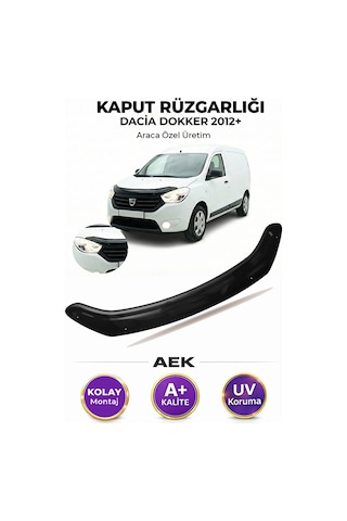 Dacia Dokker 2012+ Araca Özel Üretim "4mm" Kaput Rüzgarlığı A+ P