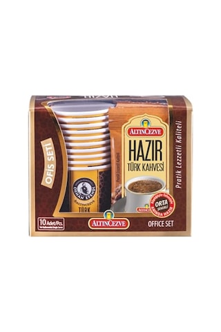 Seti Hazır Türk Kahvesi Orta Orta Şekerli 10'lu Paket 10 Adet X 9 Gr 2li Paket