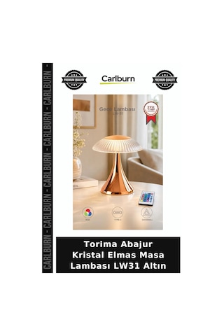 Premium Torima Abajur Kristal Elmas Masa Lambası Lw31 Altın Dekoratif Lamba Işık Cihazı Aydınlatma Diğer